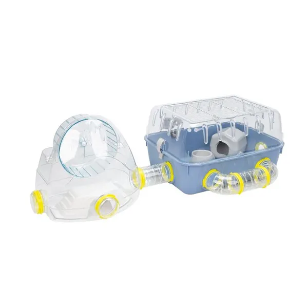 Ferplast Ferplast Cage pour hamsters COMBI 2, habitat pour petits rongeurs, plastique robuste, toit avec grille qui s'ouvre, tunnel et module de jeux, accessoires inclus, 79,5 x 29,5 x h 26,3 cm Bleu Bleu – photo 5