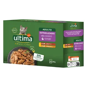Meilleurs prix pour Lot Ultima Fit & Delicious 48 x 85 g pour chat - poulet, bœuf