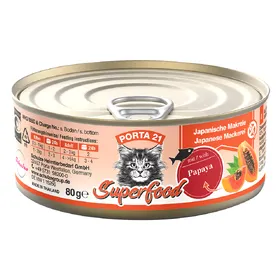 Comparer les prix de Porta 21 Superfood maquereau, papaye - Pâtée pour chat