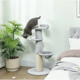 Comparer les prix de Arbre à chat gris clair à plusieurs niveaux, sisal et boule suspendue