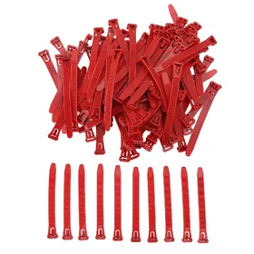 Meilleurs prix pour 100pcs Bracelets de Patte de Poulet Réglables Numérotés Inaltérables Étiquettes de Patte d'Identification de Volaille pour Canard rouge
