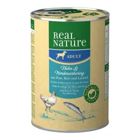 Comparer les prix de REAL NATURE Adult Poulet et hareng de la mer du Nord 6x400 g