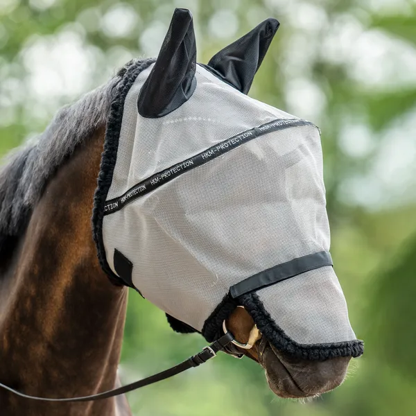 Masque anti-mouche pour cheval avec protection naseaux détachable HKM Kids – photo 2