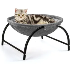 Meilleurs prix pour Hamac surélevé pour chat intérieur et extérieur - 425 x 40 x 25 cm gris charge 10 kg lavable acier carbone