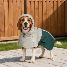 Comparer les prix de Manteau de pluie pour chien en faux cuir sage green protection imperméable et respirante taille moyenne