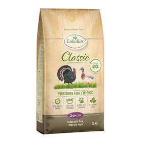 Comparer les prix de 12kg  nouvelle recette Lukullus Classic Senior, dinde et canard -Croquettes pour chien