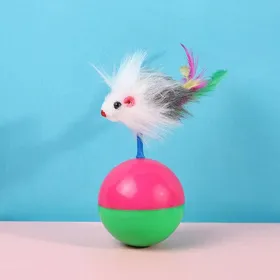 Meilleurs prix pour Nouveauté jouets durables pour chat de compagnie Mimi préféré fourrure souris gobelet chaton chat jouets balles de jeu en plastique pour attraper les chats fournitures white