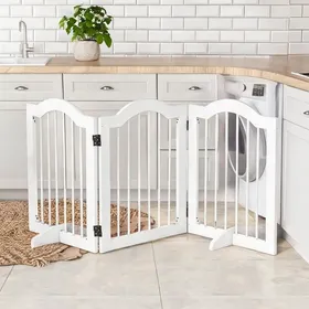 Comparer les prix de Barrière modulable 3 panneaux en MDF blanc pour escalier ou couloir – 154 5 x 61 cm - Blanc MDF 154 x 29.5 x 61 cm Ref V2M2HJ