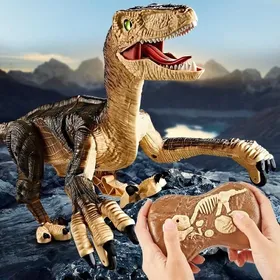 Meilleurs prix pour Jouet télécommandé - Brun - Dinosaure - Son et lumière - Grand - Plastique