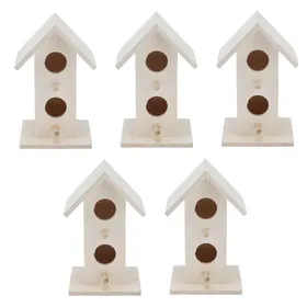 Comparer les prix de 5 Pcs Nichoir en Bois Jardin Résistant aux Intempéries Cage à Oiseaux pour Nidification pour Merlebleu Pinson Mésange beige