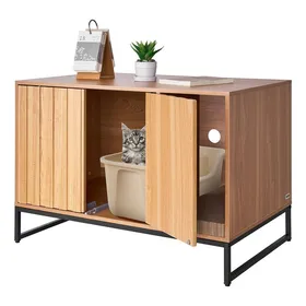 Meilleurs prix pour Meuble cache-litière pour chat avec griffoir 80 x 51 x 56 8 cm panneau de particules rangement et ventilation