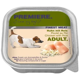Comparer les prix de PREMIERE Finest Meat nourriture humide pour chien, adulte Poulet et riz 10x150 g