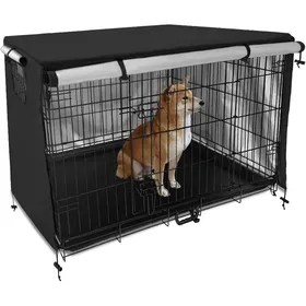 Comparer les prix de Bache Cage Chien Tissu Oxford 210D ble Porte Housse pour Cage a Chien Matériau Durable Imperméable Ombrage Respirant Bâche de