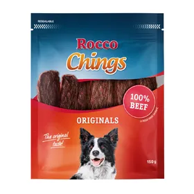 Comparer les prix de 4x150g Chings lamelles de bœuf Rocco - Friandises pour Chien