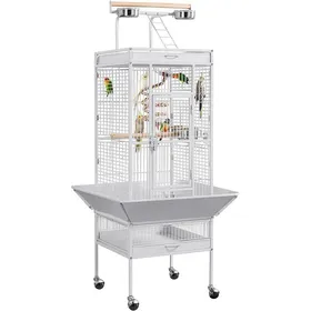 Comparer les prix de Cage Oiseau sur Roulettes 360° 655x655x156 cm Blanc Intérieur/Extérieur Imperméable Cacatoès Perroquet Perruche Canaris