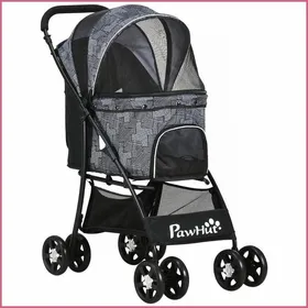 Comparer les prix de Poussette pour Animaux Pliable - Sunjet - Coussinet Fenêtres en Filet Rangement Tissu Oxford – Noir