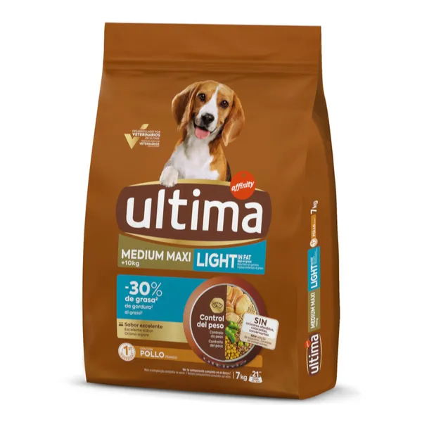 Lot Ultima pour chien x 2 - Medium / Maxi Light Adult, poulet (2 x 7 kg) – photo 3