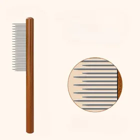Comparer les prix de Peigne en bois massif pour animaux de compagnie, nettoyage des puces, outil de toilettage pour chats, brosse épilatoire en acier inoxydable pour chiens, fournitures pour animaux de compagnie Short and long teeth
