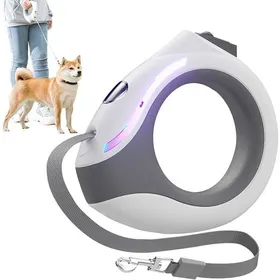 Meilleurs prix pour Laisse Rétractable Pour Chien Avec Lampe De Poche Rechargeable Poignée Ronde Laisse Pour Chien Avec Verrouillage Multicolore LAISSE