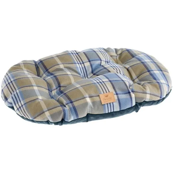 Ferplast Coussin rembourré pour chiens et chats SCOTT 89/10, double-face, écossais, velours doux, lavable, Bleu – photo 3