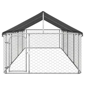 Comparer les prix de Chenil extérieur - BAO - 600x200x150 cm - Acier galvanisé - Toit en polyéthylène - Sécurisé