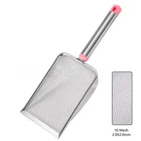 Meilleurs prix pour 1 pelle à litière pour chat en acier inoxydable à mailles fines, facile à nettoyer, pelle antiadhésive pour reptiles, pelle à litière durable et efficace 2.8X2.8mm rose