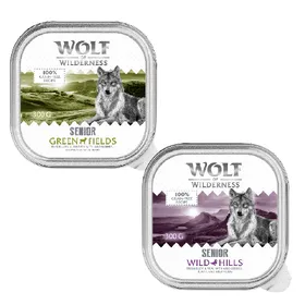 Comparer les prix de 24 x 300 g Wolf of Wilderness Senior Mix (2 variétés), nourriture humide pour chien