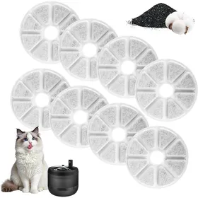 Comparer les prix de 8 Pièces Filtres pour Fontaine à Chat pour PAW3210/02 Filtre à Charbon à Triple Action Fontaine a Eau Chat Pour une Eau Potable