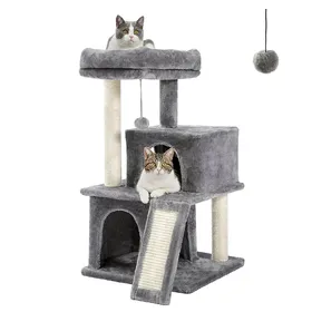 Comparer les prix de Arbre à Chat 3 Étages pour Chat 86 cm Gris