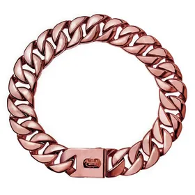 Comparer les prix de Collier robuste en or pour gros chiens, chaîne à maillons cubains, 32 mm de large, en acier inoxydable, pour bouledogues de taille moyenne et grande 14inch(35cm) brown