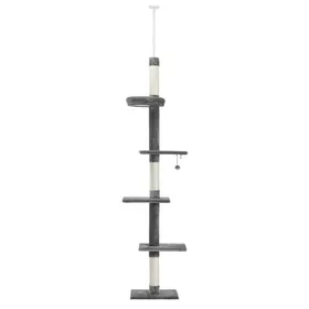 Meilleurs prix pour PAWZ Road Arbre à Chat au Plafond, Griffoir Sisal, Hauteur Réglable 238-275cm Gris