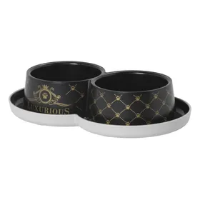 Comparer les prix de Gamelle double Trendy Dinner Luxurious pour chien et chat - 2x350ml