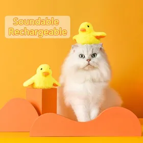 Meilleurs prix pour Jouets pour chats en forme de canard battant, jouets électriques interactifs pour oiseaux, jouets en peluche lavables avec capteur de vibrations, jouets pour chats et chatons yellow