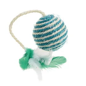 Comparer les prix de AniOne Jouet Balle en sisal avec plume 6 cm