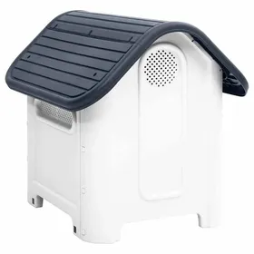 Meilleurs prix pour Niche pour chien en polypropylène - WIENS - Gris - 59x75x66 cm - Bonne ventilation - Toit résistant aux UV