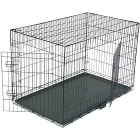 Comparer les prix de Cage pour Chien de transport pliante en métal 121 x 74 x 81 cm Noir