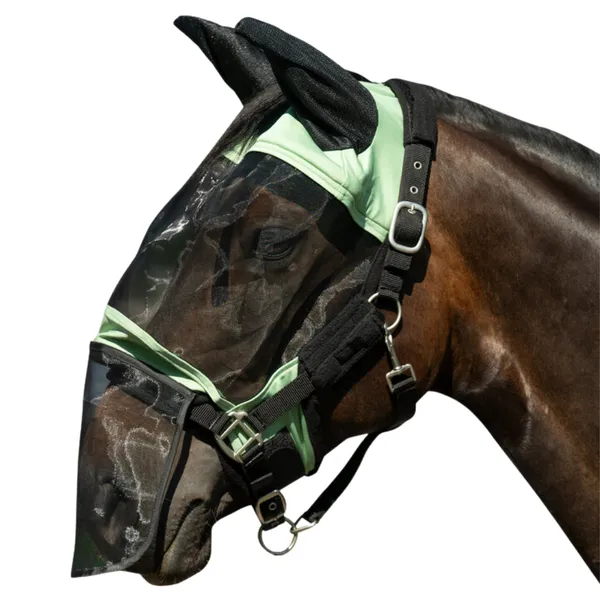 Masque anti-mouches pour cheval avec protection naseaux HKM Premium – photo 4