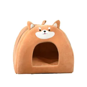 Comparer les prix de Automne et Hiver Forme Shiba Inu Nid pour Chat Animal de Compagnie Doux Chaud Peluche Courte Nid de Couchage pour Chat Universel Quatre Saisons Niche pour Chien de Petite et Moyenne Taille M beige