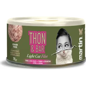 Meilleurs prix pour MARTIN Light filet thon et bar pâtée complète pour chat - 70g