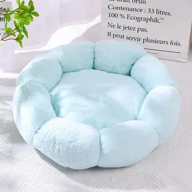 Meilleurs prix pour Canapé de luxe pour chat, nid de fleurs chaud pour l'hiver, niche pour chien, lit pour chat, lit de fleurs, respirant, doux, petit lit pour chien en forme de fleur S 40cm