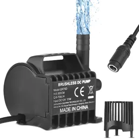 Comparer les prix de Pompe à eau Submersible 12V, petite pompe de fontaine électrique 700L/H avec levage maximum de 9,8 pieds, 6,5 pieds DC femelle QR75D noir