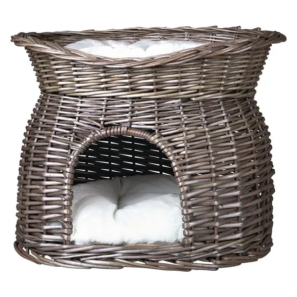Trixie Grotte En Osier Avec Lit Pour Chat Gris 54X43X37 Cm – photo 2
