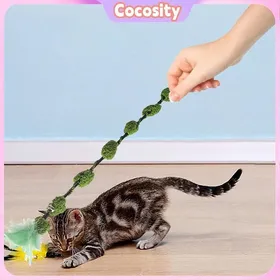 Meilleurs prix pour Cocosity Jouet de de teaser de chat Jouet Teaser pour chat jouet interactif amusant réduit lennui avec animalerie jouet Vert