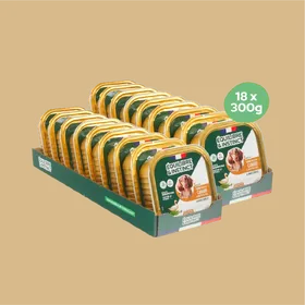 Comparer les prix de Pâtées riches en canard & aux petits pois pour chien adulte - 9x300g - ÉQUILIBRE & INSTINCT