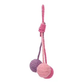 Meilleurs prix pour Chat Suspendu Balle Sisal Mâchable Colorée Interactive Chat Corde Sisal Balle Jouet pour Animal de Compagnie Intérieur Vert rose