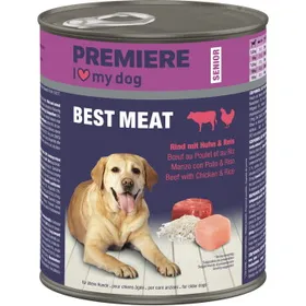Meilleurs prix pour PREMIERE Best Meat nourriture humide pour chien, senior Bœuf au poulet et riz 6x800 g