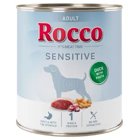 Comparer les prix de 6x800g Rocco Sensitive canard et nouilles pâtée pour chien