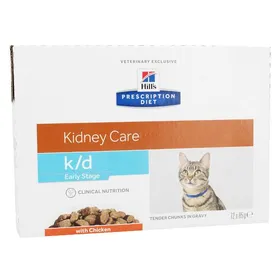 Meilleurs prix pour Hill's Prescription Diet Feline K/D Early Stage Kidney Care Aliment Humide Poulet 12 x 85g