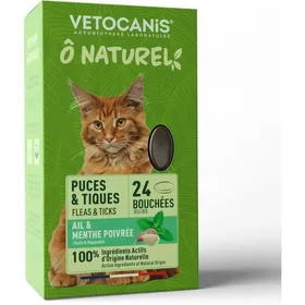 Meilleurs prix pour 24 bouchées tiques et puces  - VETOCANIS - Pour Chat
