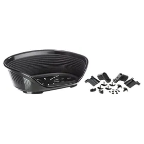 Comparer les prix de Corbeille Ferplast Siesta Deluxe noire pour chien et chat - lot taille 12 : corbeille + pieds